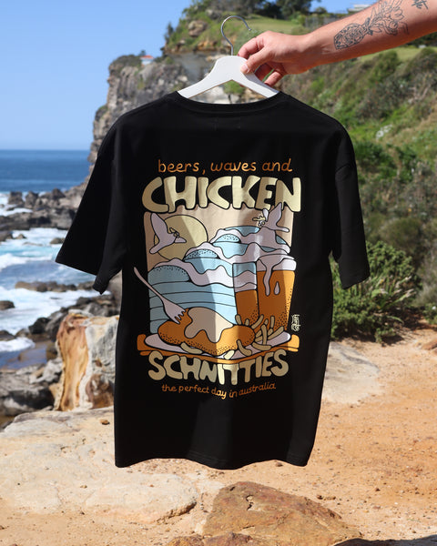Chicken Schnitties Black Tee