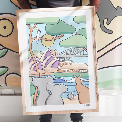 Coastal Koala Family Print Trio