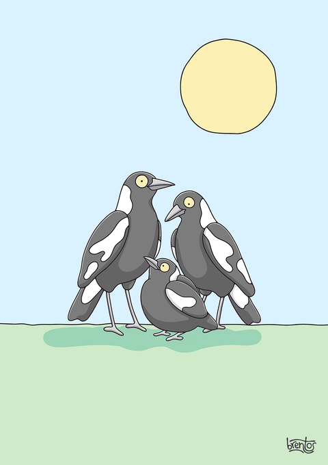 Create Your Own Magpie Family Print