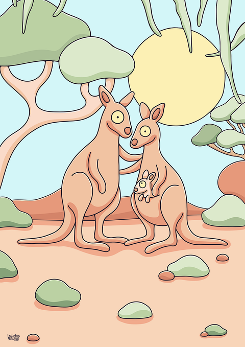 Create Your Own Kangaroo Family Print