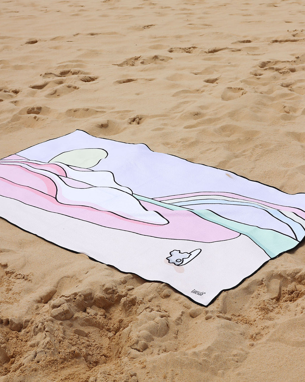 Rainbow Surfing Koala SandFree Beach Towel by Brentos