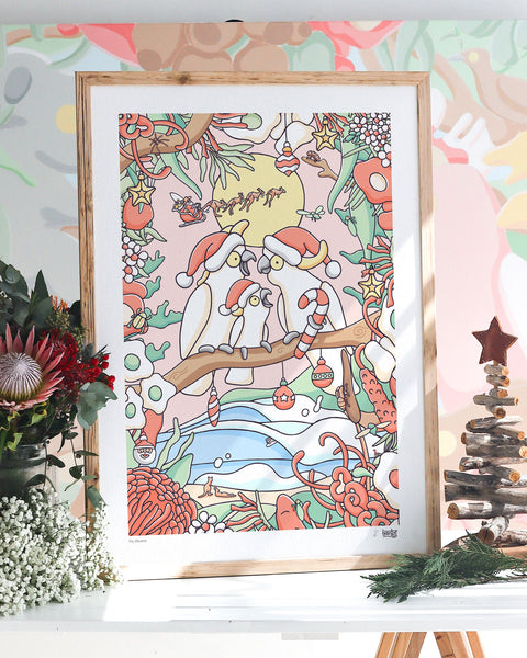 Create Your Own Christmas Cockatoo Family Print