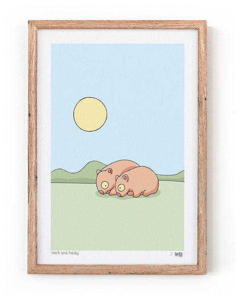 Create Your Own Wombat Couple Print