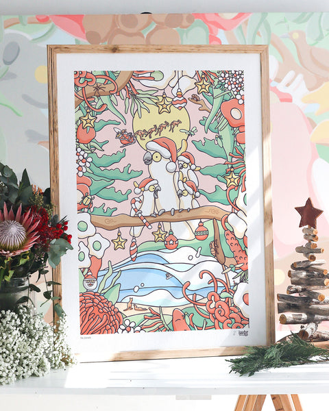 Create Your Own Christmas Cockatoo Family Print