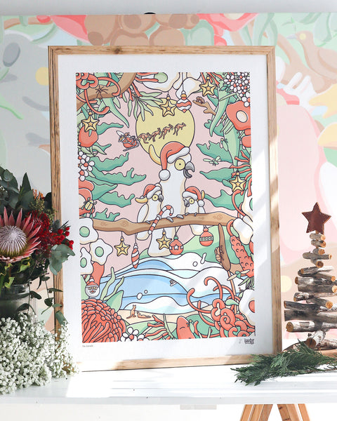 Create Your Own Christmas Cockatoo Family Print