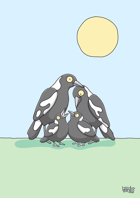 Create Your Own Magpie Family Print