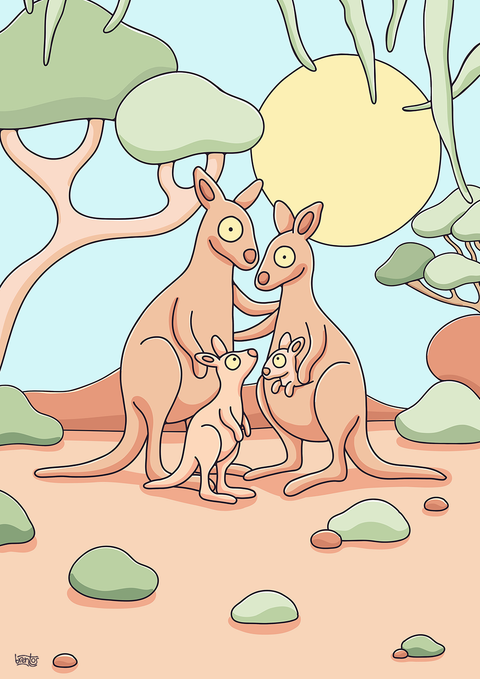 Create Your Own Kangaroo Family Print