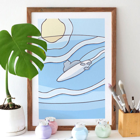 Blue Shades Print Trio