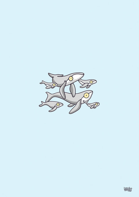 Create Your Own Whale Family Print