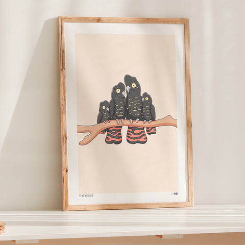 Black Cockatoo Family Print Trio