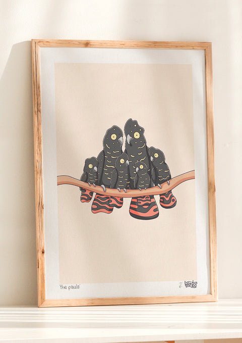Create Your Own Black Cockatoo Family Print