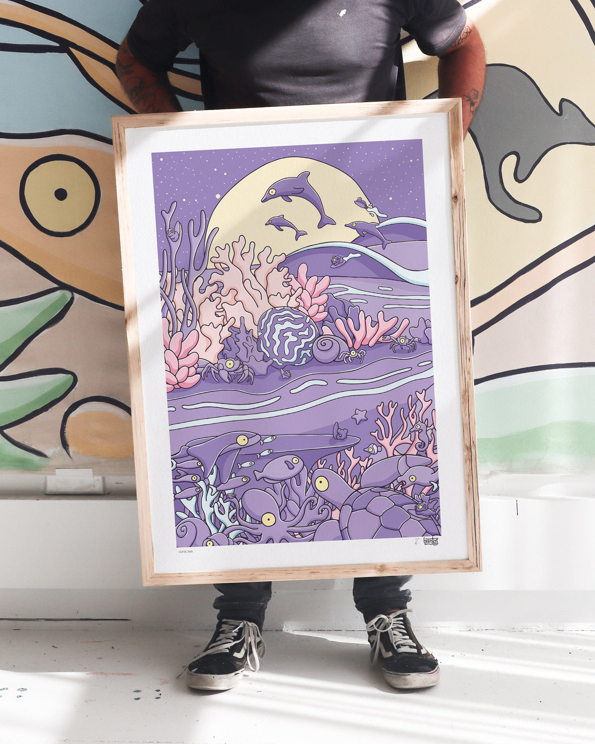 Coral Sea Night Reef Art Print - Brentos