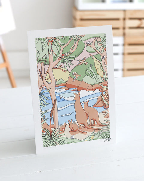 Kangaroo Beach Art Print