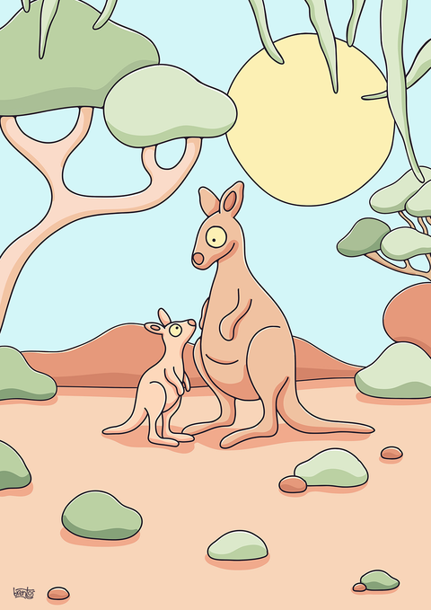 Create Your Own Kangaroo Family Print