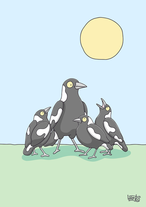 Create Your Own Magpie Family Print