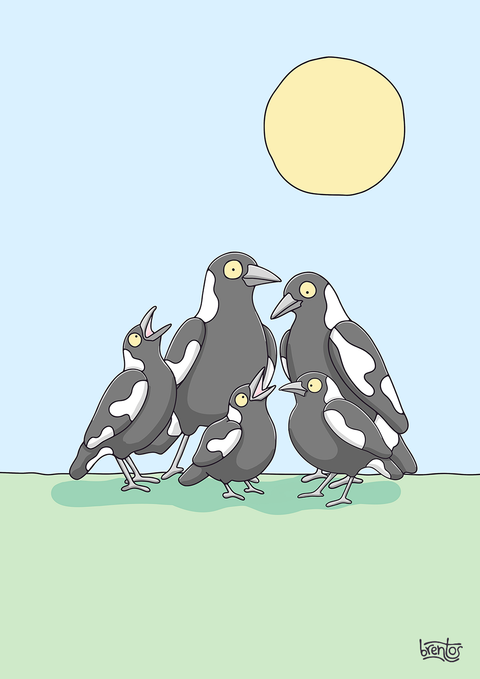 Create Your Own Magpie Family Print