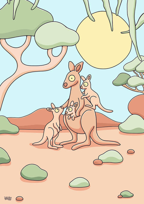 Create Your Own Kangaroo Family Print