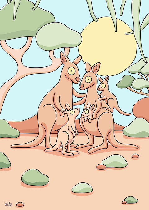 Create Your Own Kangaroo Family Print