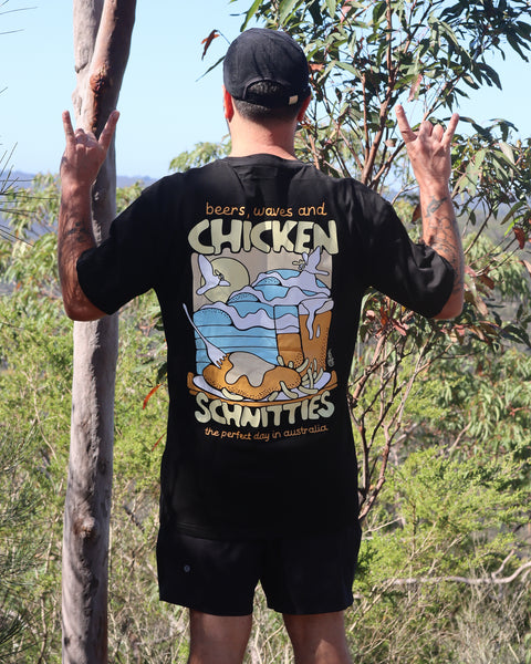 Chicken Schnitties Black Tee