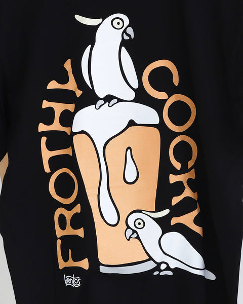 Frothy Cocky Black Tee