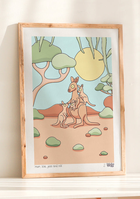 Create Your Own Kangaroo Family Print