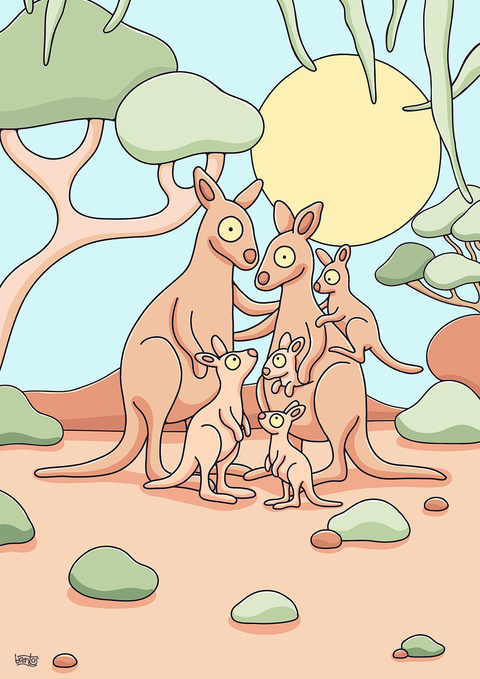 Create Your Own Kangaroo Family Print