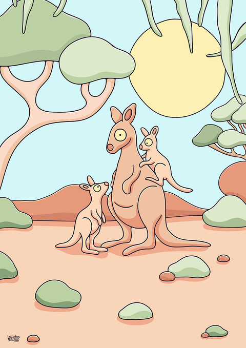 Create Your Own Kangaroo Family Print