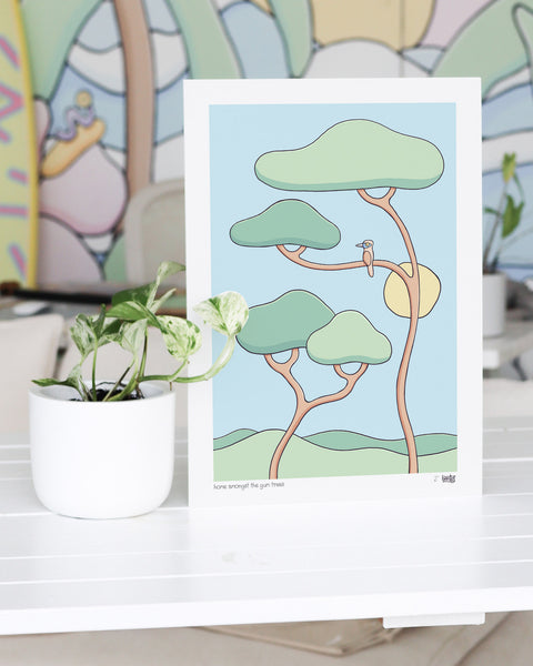 Home Amongst the Gum Trees Art Print