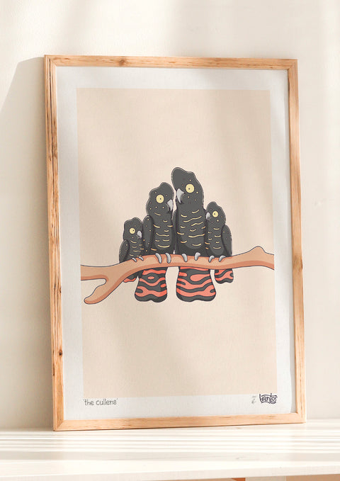 Create Your Own Black Cockatoo Family Print