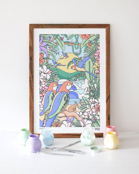Rosella Sunrise Art Print