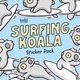 Surfing Koala Sticker Pack