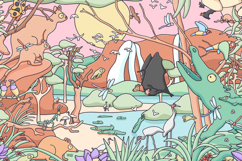 Wetlands Seek and Find Art Print