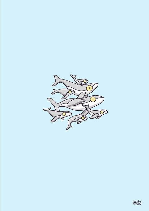 Create Your Own Whale Family Print