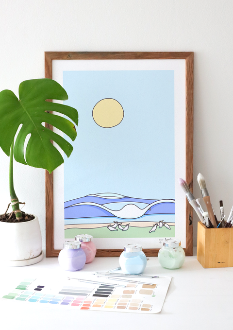 Cockatoo Picnic Art Print