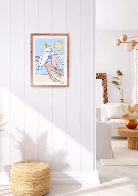 Coastal Cockatoos Art Print