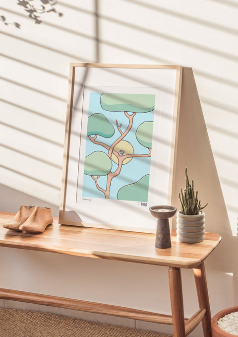 Dreaming Koala Art Print (Blue)