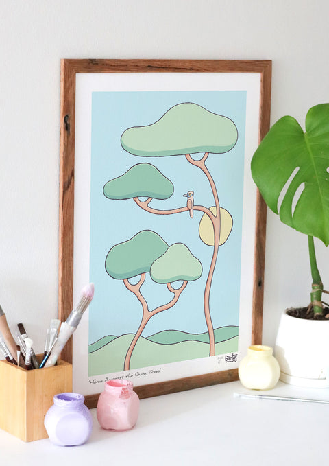 Home Amongst the Gum Trees Art Print