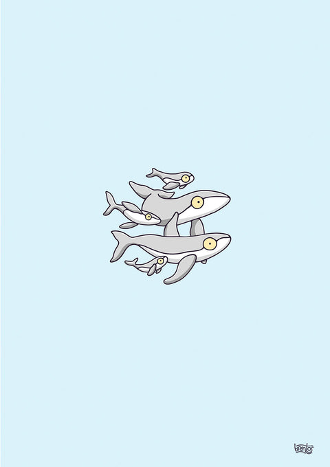 Create Your Own Whale Family Print