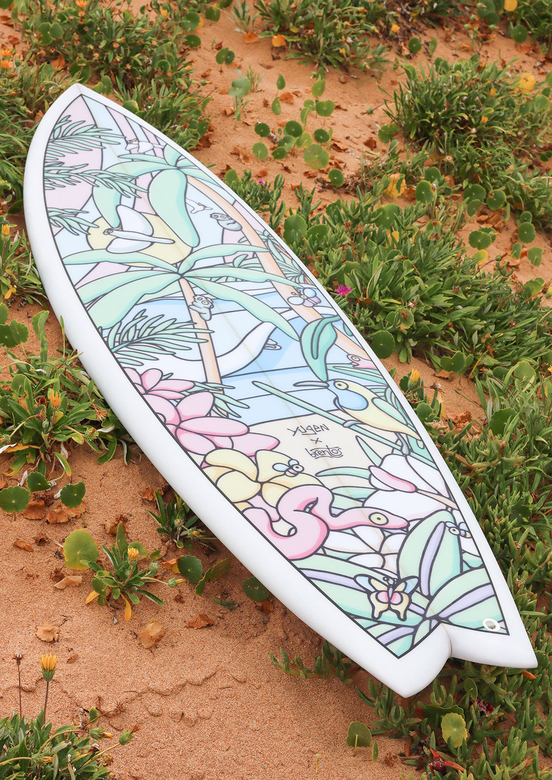 Pastel Paradise Quad Surfboard Brentos
